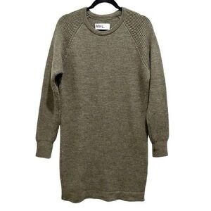 MHL Margaret Howell 100% Wool Knit Dress Small Olive Midi